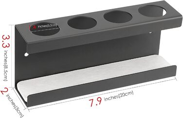 Настінний електричний тримач для зубних щіток на 4 слоти з мискою з діатоміту, підходить для AquaSonic, Kingheroes, Oral-B (Чорний)