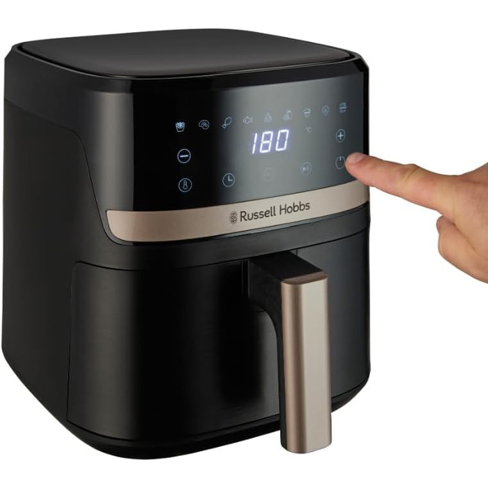 Russell Hobbs Rapid Air Fryer 4.3L - Quiet & Compact Air Fryer with 9 Programs, Touchscreen, Grill, Bake & Fry
