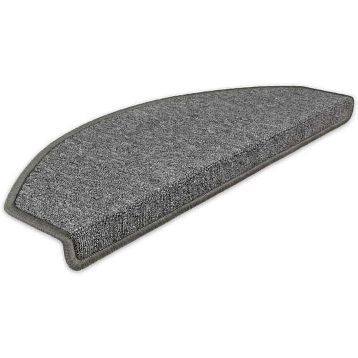 Kettelservice-Metzker Stair Treads/Step Mats Ariston Value Pack of 15, Half-Round, Dark Grey, 15 Pieces, Dark Grey, Half-Round