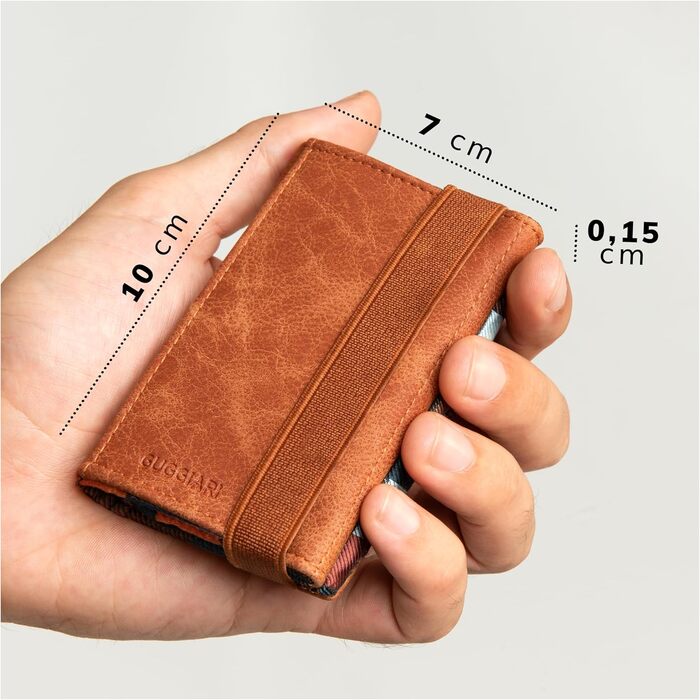 GUGGIARI® Slim Wallet with Coin Pocket made of Microfiber Jacquard with RFID Protection - Slim Wallet for Credit Cards - Credit Card Case - Wallet for on the Go