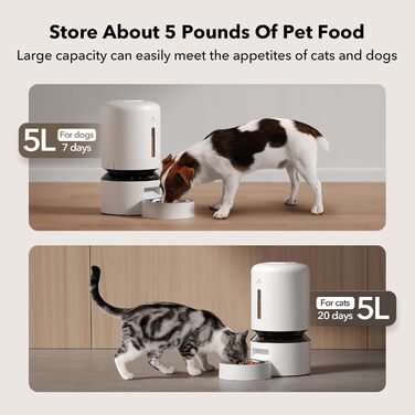 PETLIBRO Автомат годування котів 5л, WiFi, з програмою, білий