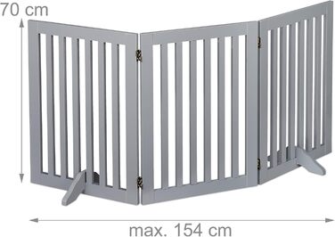Захисне ворота Relaxdays для собак, сіре, 70 x 154 см, розкладне, з ніжками
