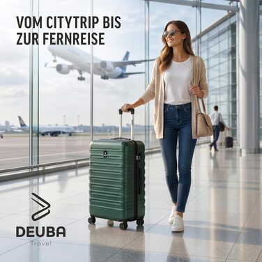 Набір дорожніх валіз Deuba TRAVEL з жорстким корпусом, 3 предмети, темно-зелений