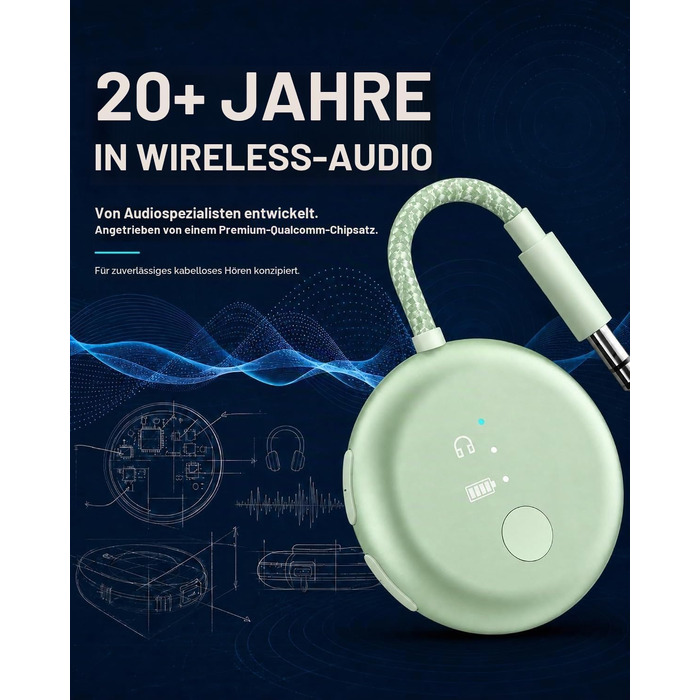 Bluetooth-адаптер для літака Avantree SoundJet R1, зелений
