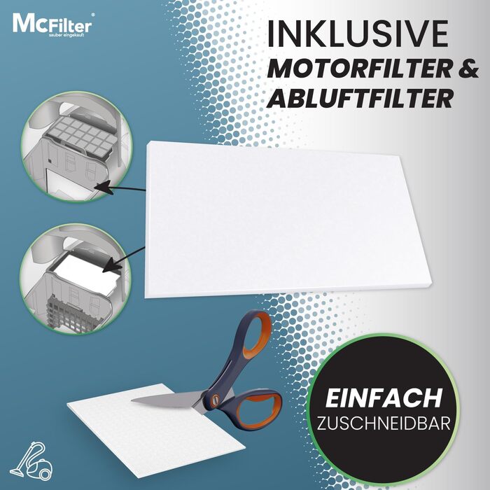 Набір фільтрів McFilter для пральних машин (12 шт.) | Ø 32/35 мм | Універсальний (Bosch, Siemens, Miele, Kärcher, Rowenta, Severin, AEG, Grundig)
