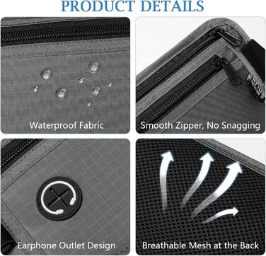 Чоловіча та жіноча поясна сумка Vinato з захистом від крадіжок та RFID, сіра. Ідеальна для подорожей, фестивалів, спорту та зберігання документів.