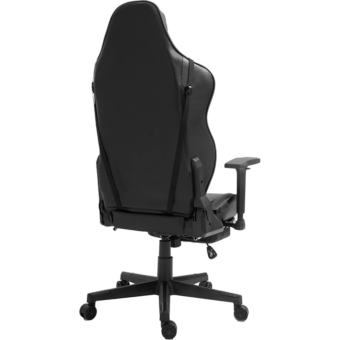 TRISENS Gaming Chair Racing Style Chair with Sports Seat and Ergonomic 4D Armrests, Color: Black