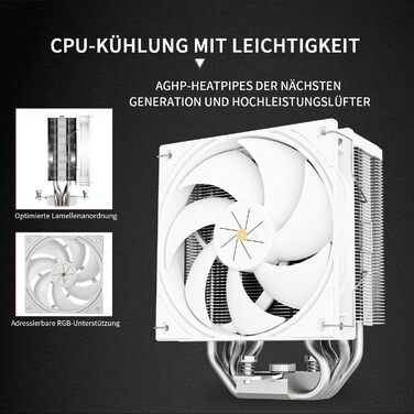 Thermalright Assassin X 120R Digital White - кулер для CPU з цифровим дисплеєм, 4 теплові трубки, PWM вентилятор, підтримка AM5 та Intel LGA1700/1851/1150/1151/1200