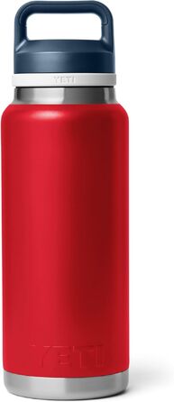 Термос-пляшка YETI Rambler 1 л, вакуумна ізоляція, нержавіюча сталь, герметична кришка з носиком (Rescue Red/White/Navy)