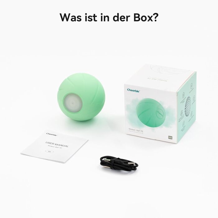 Інтерактивний м'яч для собак Wicked Ball PE з LED, самокатний, гумовий, 3 режими, для середніх і великих порід, зелений