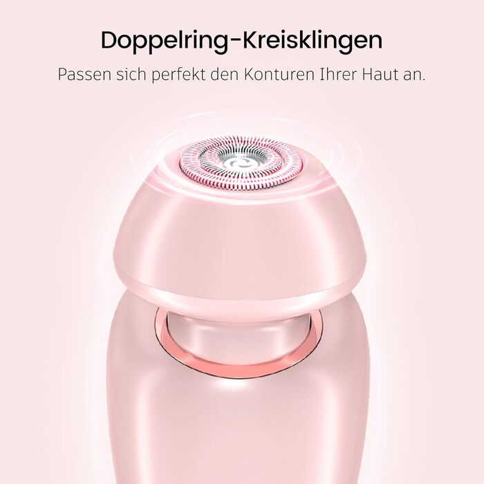 Електричний жіночий триммер Intimrasierer для бікіні, ніг, рук та тіла 2-в-1. Вологостійкий IPX7, USB-C, рожевий