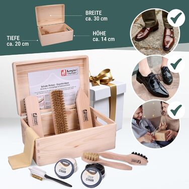 Cross-country ski shoe supplies. Ideal gift. Shoe polishing set, 9-piece. Shoe polishing box Verona I Shoe polishing set with box I Shoe cream set with box, shoe polishing sets box, shoe care set.