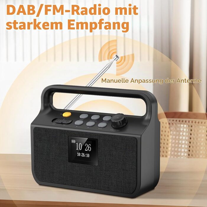 Портативний Bluetooth радіоприймач з DAB/FM, потужний Power Bank 20000mAh, TFT-екраном, TF-картою та AUX — універсальне аварійне радіо для кемпінгу та відпочинку на природі