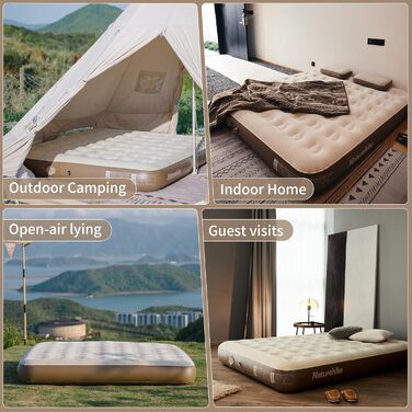 Надувний матрац Naturehike для 2 осіб з електричним насосом, 200x150x25 см, самонадувний, преміум-якість, для кемпінгу та дому