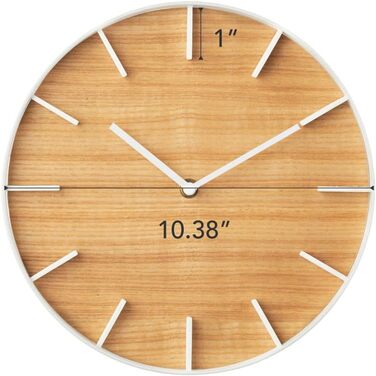 Yamazaki 4108 RIN Wall Clock, Steel/Plywood, Minimalist Design, 26.5 x 4.2 x 26.5 cm (LxBxH) (White)