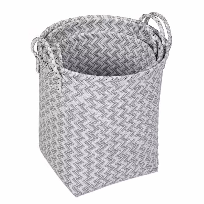 Relaxdays Woven Laundry Basket 3-Piece Set