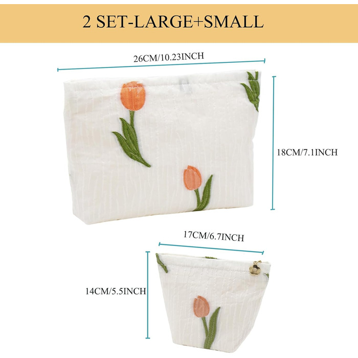 Косметичка для макіяжу 2 шт. Органайзер для косметики для дівчат та жінок. Ідеально для подорожей та як подарунок (A-tulpe)