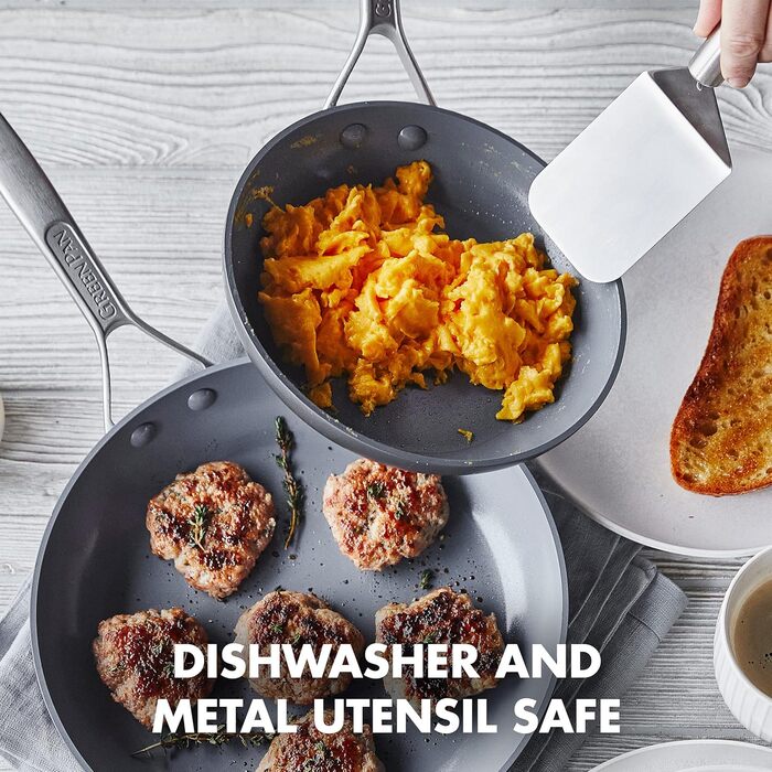 Набір сковорідок GreenPan Paris Pro: антипригарне покриття Ceramic, без PFAS, 20.3 см та 25.4 см, сірий