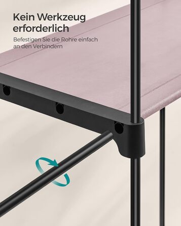 SONGMICS Storage Cabinet, Portable, with Hanging Rod, Foldable, Wardrobe, Bedroom, Office, 140 x 43 x 174 cm, RYG02GY (Violet-Lavender)