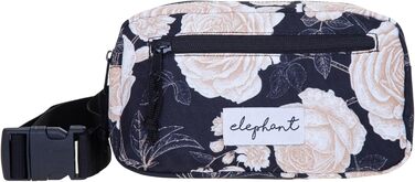 Сумка на пояс (фенні-пак) для жінок та чоловіків, велика, чорна з квітковим принтом, 13021
