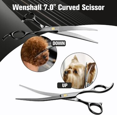 Набір професійних ножиць для грумінгу собак 5шт (прямі, вигнуті, для розрідження), чорний