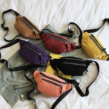 Жіноча бананка VALICLUD (2 шт.) - поясна сумка на талію, сумка через плече, зелена (жовта)