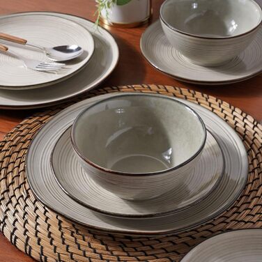 Сервіз Tempus Serie на 6 осіб (18 предметів), керамічний, для щоденного використання, безпечний у мікрохвильовці та посудомийній машині