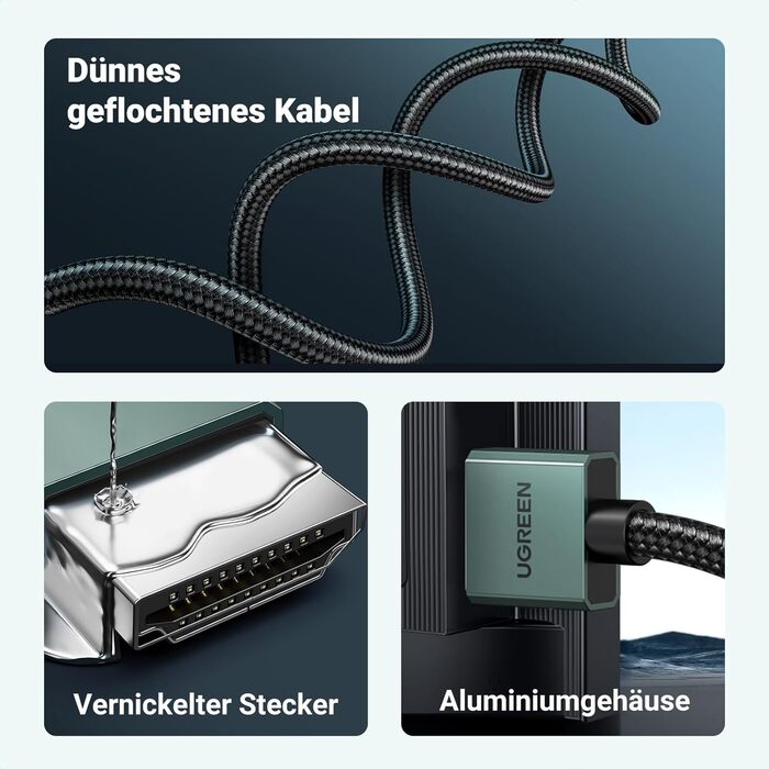 Кабель HDMI UGREEN 8K Flexibles, 5.0 м, 48Gbps, High Speed, сумісний з PS5/PS4, Xbox Series X/S, HDTV, проектор