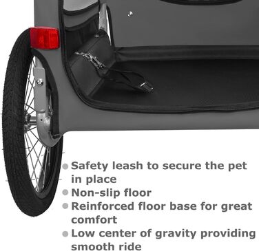 DOGGYHUT® Tobi - великий велопричіп для собак, 35 кг, сірий