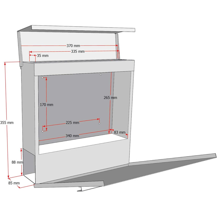 Поштова скринька Metzler Modell G антрацит, порошкове покриття RAL 7016, з гравіюванням та табличкою з нержавіючої сталі, настінний монтаж, 37x37x10.5 см