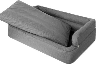 Dog bed, pet furniture, cat bed, removable cover, dog basket, dog cushion, dog lounger, sleeping places, dog sofa, XL: 96x62 cm (2: 96x62 cm, Graphite)