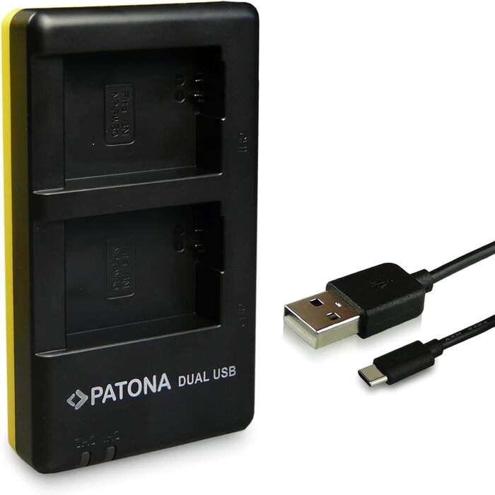 Зарядний пристрій PATONA USB-C Dual для акумуляторів Sony NP-FW50 (Alpha 7, A6000, A7S, DSC-RX10)