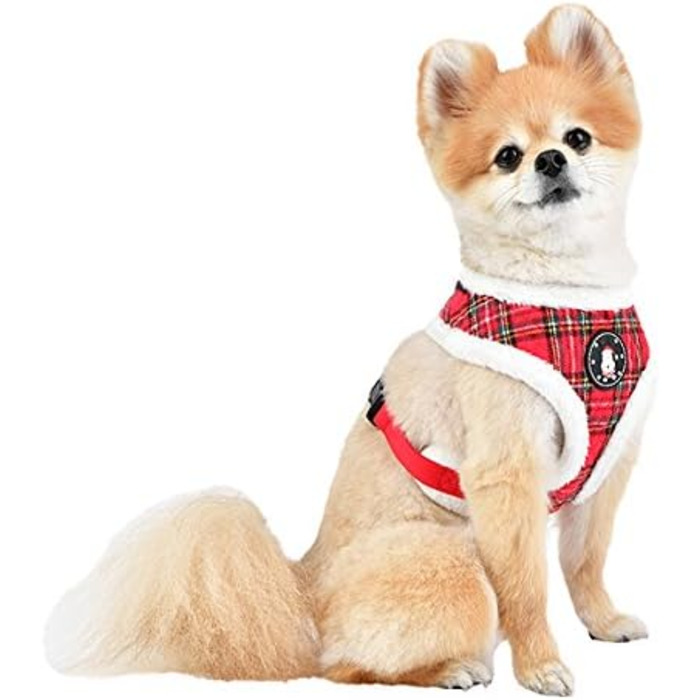 Шлейка для собак Puppia Blitzen, червоно-біла клітинка, L. М'яка шлейка для собак маленьких та середніх порід, Puppia PAQD-AC1470