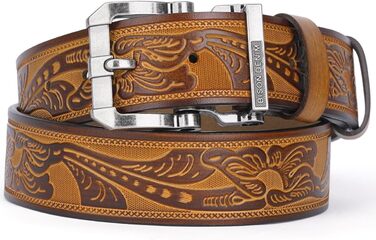 Чоловічий шкіряний ремінь BISON DENIM з класичною пряжкою, міцний, для джинсів, довжина 110 см, підходить для талії 33'-36'