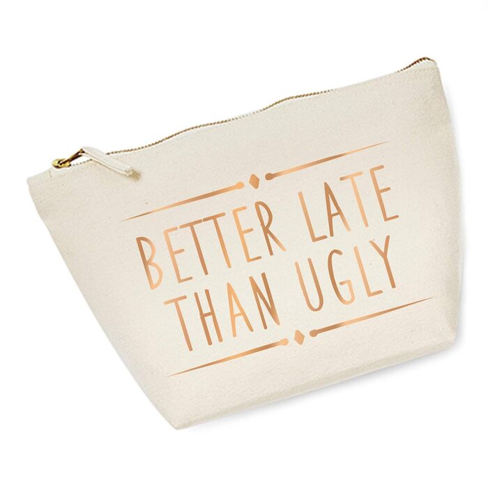 Косметичка RaketeBerlin 'Better late than ugly', 100% бавовна, розмір M, металевий замок, різні кольори