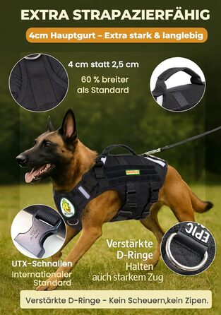 Нашийник для собак середніх та великих порід RoveVest Air: легкий, дихаючий, регульований, для прогулянок та активного відпочинку. Чорний, розмір M