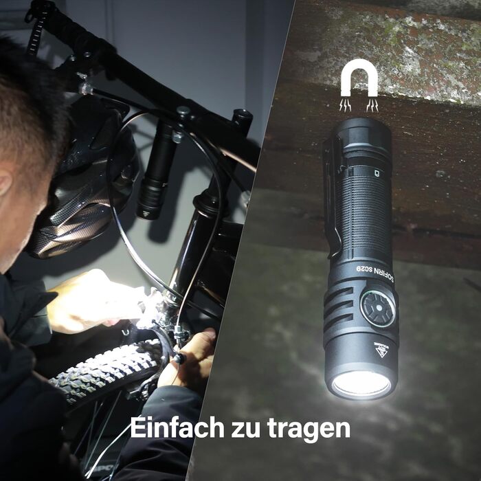 Ліхтарик Sofirn SC29, LED, 3000 люмен, USB-C, акумуляторний, надяскравий, EDC, для туризму, кемпінгу та спорту на відкритому повітрі