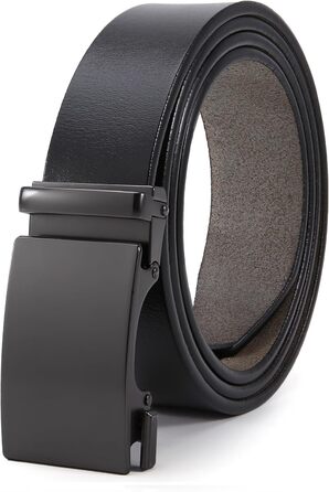 Чоловічий шкіряний ремінь на пряжці з автоматичною застібкою, 35 мм, регульований, 130 см, для костюма та ділового одягу (Y-чорний)