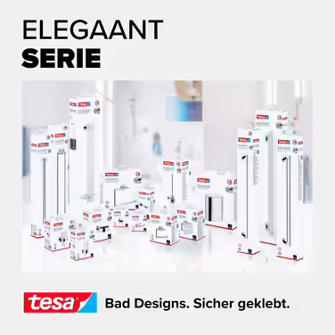 tesa ELEGAANT Cosmetic Containers, elegant design, including adhesive solution, metal, chrome-plated, guaranteed rust-free, 220mm x 260mm x 160mm