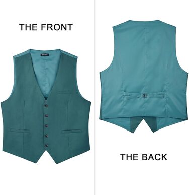 Жилет для чоловіків Enision: однотонний, з кишенями, для весілля, діловий стиль, розміри XS-4XL (4XL, блакитно-зелений)
