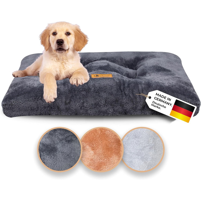 Подушка для собак Belune® Deluxe - великий розмір, великі породи, миється, темно-сірий (130x80x15 см)