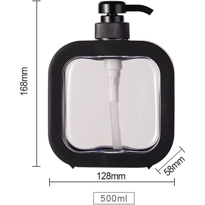 Набір дозаторів для мила та гелю для душу, 500 мл, чорний (2 шт.)
