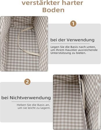 Транспортна сумка для собак, котів та кроликів – складана переноска з безпечним закриттям, сіткою для вентиляції та бічними кишенями – практичний аксесуар для подорожей (Бежевий/Сірий, різні розміри)