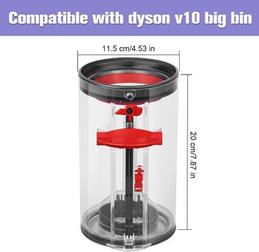 Dyson V10 Dustbin and Filter Replacement Set - Compatible with Dyson Cyclone V10 SV12 (969509-01 & 969082-01)
