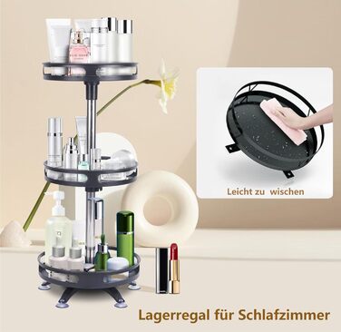 Організатор для спецій, поворотний на 360°, 3 яруси, з нержавіючої сталі, чорний