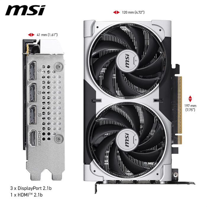 Відеокарта MSI GeForce RTX 5050 VENTUS 2X OC 8GB GDDR6, PCIe 5.0