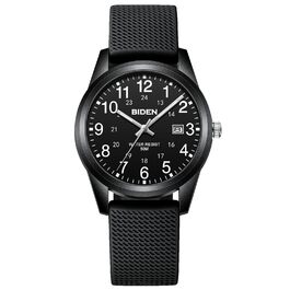 Чоловічий годинник LN LENQIN з датою, чорний, з нейлоновим ремінцем, водостійкий 30м