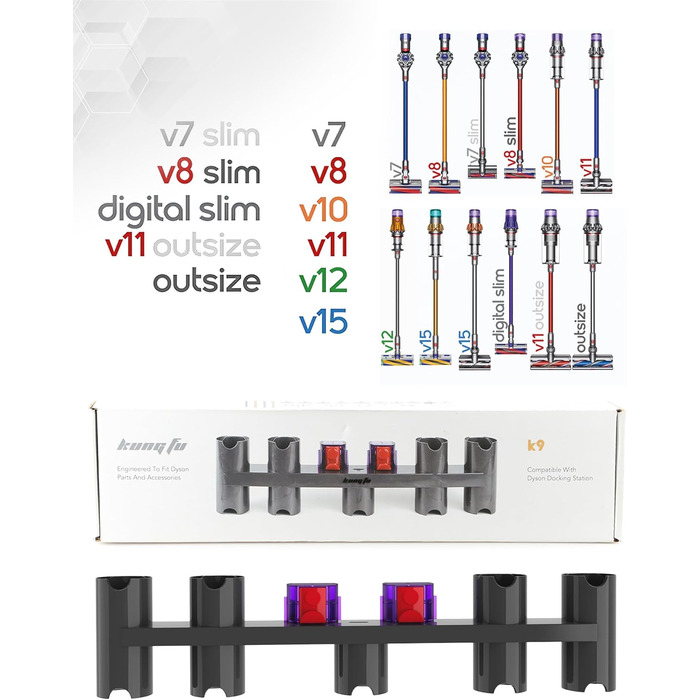 Кріплення для пилососа Dyson V7 V8 V10 V11 V12 V15 - настінна підставка, аксесуар