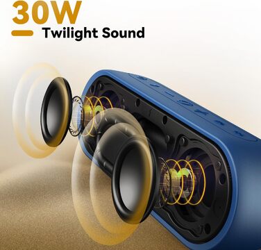 Tribit XSound Plus 2: Портативна Bluetooth колонка 30W, IPX7, 24 год, XBass, Bluetooth 5.3, синій