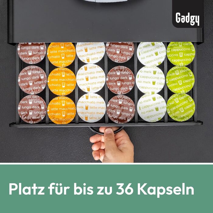 Тримач для капсул Nespresso Gadgy - органайзер для 50 капсул, нержавіюча сталь, чорний